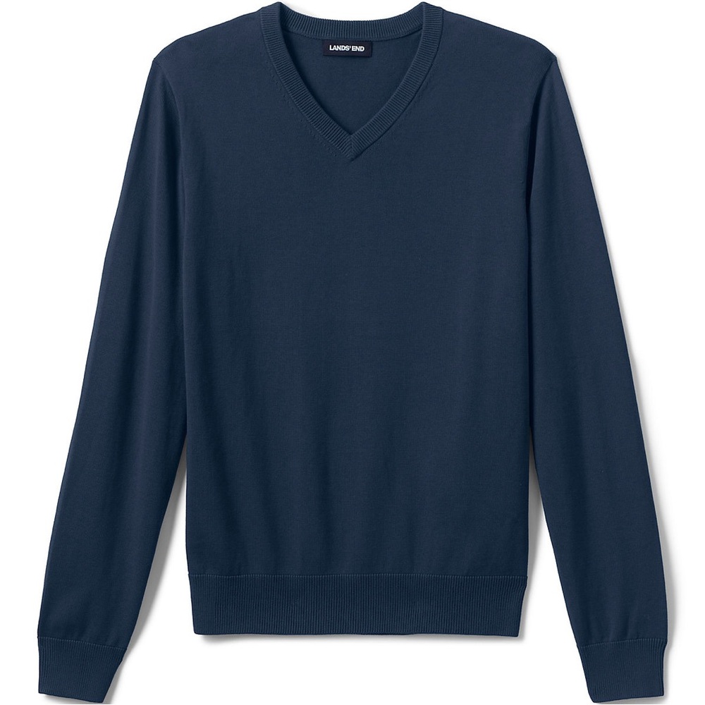 Men’s Lands End V Neck Sweater Size Medium |D69